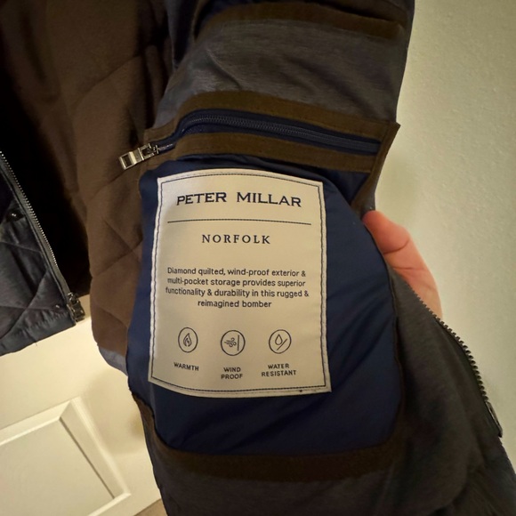 Peter Millar Norfolk Bomber Jacket, Medium Gray, XL, Like New - Picture 8 of 11